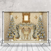 Lofaris Elegant Blumen Drucken Wand Weihnachten Kamin Hintergrund